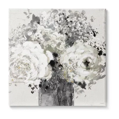 Stupell Industries Bold Abstract Floral Arrangement Canvas Art In Gray