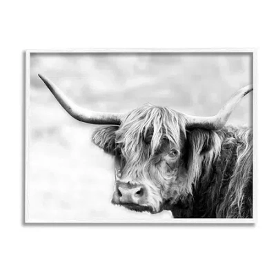 Stupell Industries Bold Country Cattle Photography Framed Print In Black