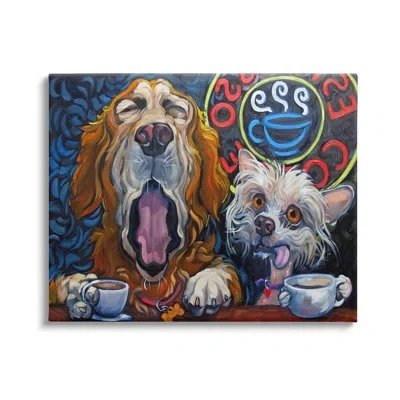 Stupell Industries Bold Modern Dogs Coffee Bar Yawning Teacups By Cr Townsend In Wrapped Canvas