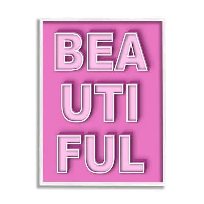 Stupell Industries Bold Motivational Beautiful Text By Martina Pavlova Single Picture Frame Print On Canvas In Coastal White Framed Giclee
