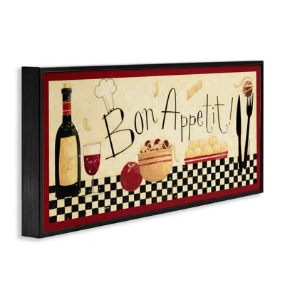 Stupell Industries Bon Appetit Kitchen In Midnight Black Framed Giclee