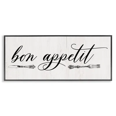 Stupell Industries Bon Appetit Vintage Cutlery Framed Giclee Art By Carol Robinson In Midnight Black Framed Giclee