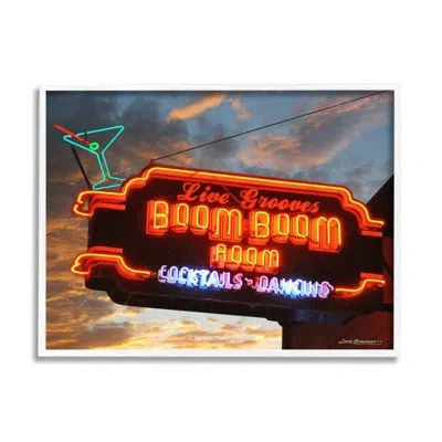 Stupell Industries Boom Room Cocktail Bar By Larry Grossman In Coastal White Framed Giclee