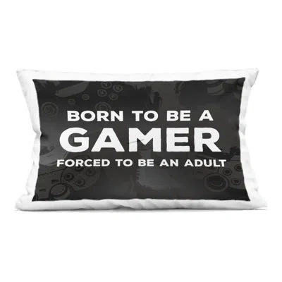 Stupell Industries Born Gamer Forced Adult Decorative Printed Throw Pillow Design By Lux + Me Designs In Black