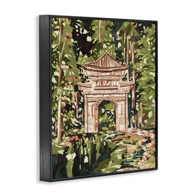 Stupell Industries Botanical Veiled Gate Framed Giclee Art, Design By Melissa Wang In Midnight Black Framed Giclee