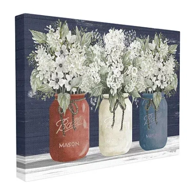 Stupell Industries Bouquets Rustic Canvas Art In Blue