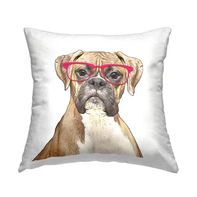 Stupell Industries Boxer Dog With Red Glasses Printed Throw Pillow Design By Annalisa Latella