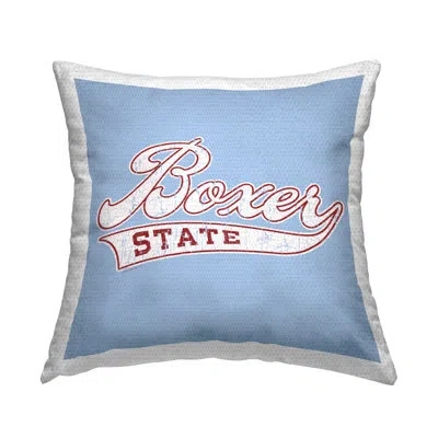 Stupell Industries Boxer State Varsity Style Outdoor Printed Pillow By Spirit Animals/life Is High In Blue