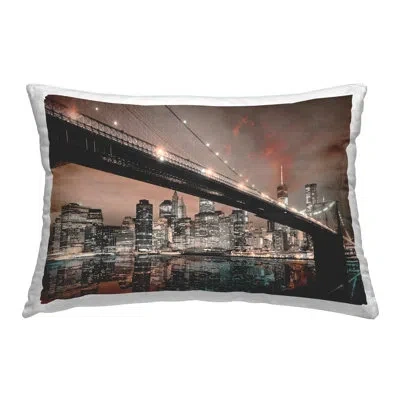 Stupell Industries Bridge Cityscape View Decorative Printed Throw Pillow Design By Cad Designs In Brown