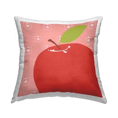 Stupell Industries Bright Apple Fruit Outdoor Printed Pillow By Daniela Santiago In Red