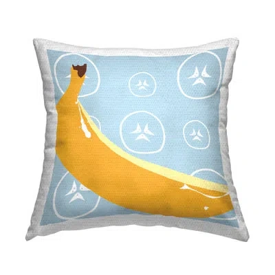 Stupell Industries Bright Banana Fruit Outdoor Printed Pillow By Daniela Santiago In Blue