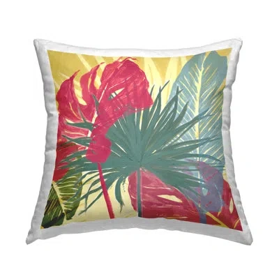 Stupell Industries Bright Botanical Leaves Tropical Printed Throw Pillow Design By Patricia Pinto
