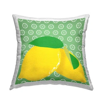 Stupell Industries Bright Lemon Fruit Outdoor Printed Pillow By Daniela Santiago In Yellow