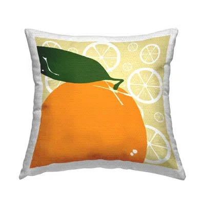 Stupell Industries Bright Orange Fruit Outdoor Printed Pillow By Daniela Santiago