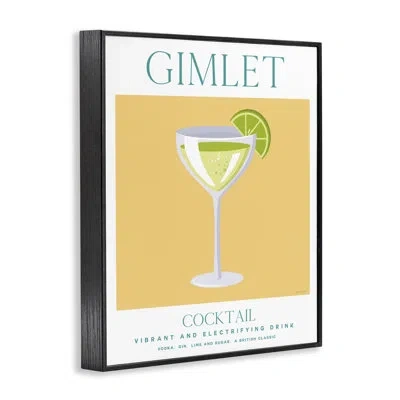 Stupell Industries British Classic Gimlet Cocktail Framed Giclee Art, Design By Omar Escalante In Midnight Black Framed Giclee