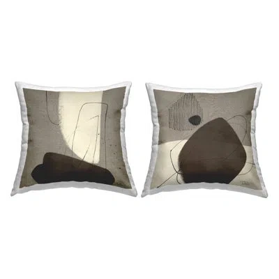 Stupell Industries Brown Hidden Lines Decorative Printed Throw Pillow Design By Patricia Pinto (set Of 2)