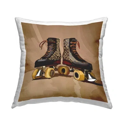 Stupell Industries Brown Roller Skates Decorative Printed Throw Pillow Design By Amelia Noyes