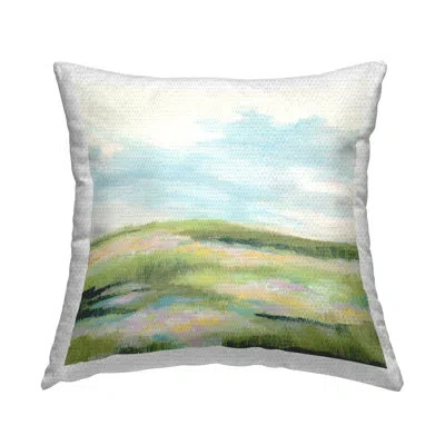 Stupell Industries Brushed Meadow & Sky Outdoor Printed Pillow By June Erica Vess In Green