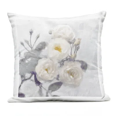 Stupell Industries Bundle Of White Blooms Design By Emily Ford Outdoor Printed Pillow In Gray