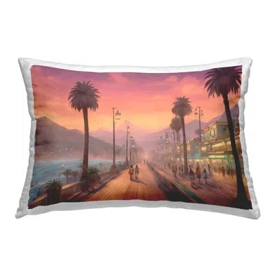 Stupell Industries Busy Tropical Boardwalk Decorative Printed Throw Pillow By Noah Bay In Pink