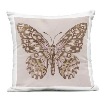 Stupell Industries Butterfly Wings In Neutral Outdoor Printed Pillow Design By Anna Lischenko In Beige