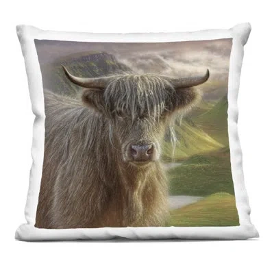 Stupell Industries Butterscotch Highland Cow Decorative Printed Throw Pillow Design By Collin Bogle In Brown