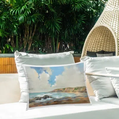 Stupell Industries California Coast Cliffs Printed Outdoor Throw Pillow Design By Silvia Vassileva In Tan