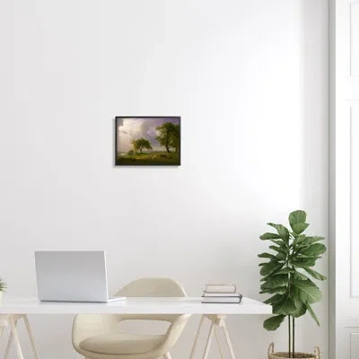 Stupell Industries California Spring Classic Albert Bierstadt Landscape - Floater Frame Painting On Canvas In Midnight Black Framed Giclee