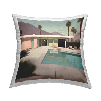 Stupell Industries Californian Pool View Outdoor Printed Pillow By Noah Bay In Purple