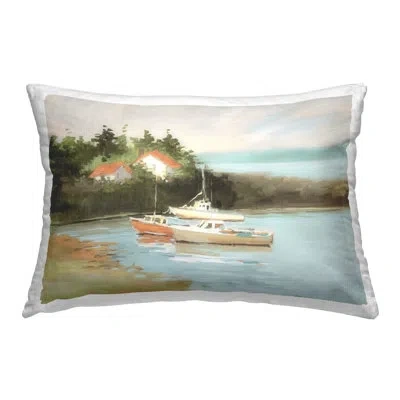 Stupell Industries Calm Boat Harbor Decorative Printed Throw Pillow Design By Jane Slivka In Tan