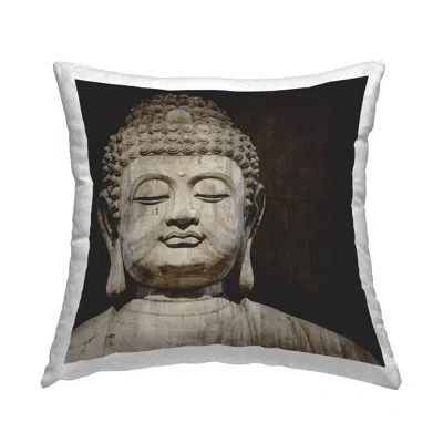 Stupell Industries Calm Buddha Spiritual Shrine Figure Portrait Printed Throw Pillow Design By Tom Bray In Buddha 2