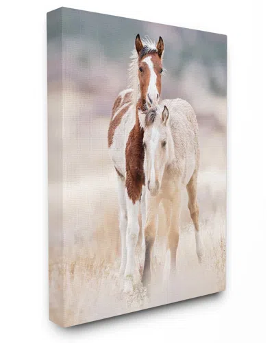 Stupell Industries Calm Horses In Muted Beige Meadow Photograph Stretched Canvas Wall Art By Phburchett In Multicolor