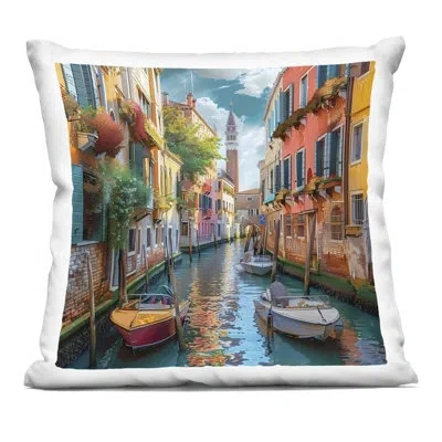 Stupell Industries Canal Decorative Printed Throw Pillow Design By Lsr Creative Studio In Orange,red,blue