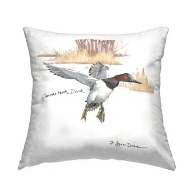 Stupell Industries Canvasback Duck Flying Decorative Printed Throw Pillow Design By Jadei Graphics In White