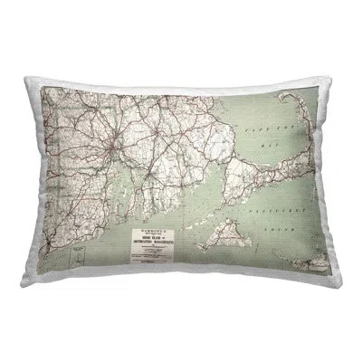 Stupell Industries Cape Cod & Ri Map Outdoor Printed Pillow By Graffitee Studios In Green