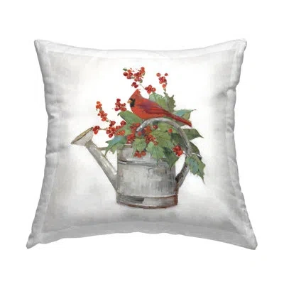 Stupell Industries Cardinal & Watering Can Decorative Printed Throw Pillow By Sally Swatland In Red