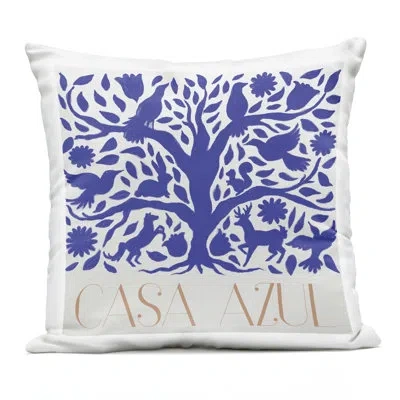 Stupell Industries Casa Azul Tree Outdoor Printed Pillow, Design By Elizabeth Medley, 18 X 7 X 18 In Blue