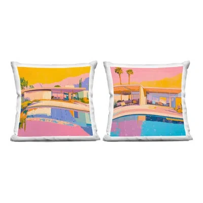 Stupell Industries Case Study Villa 2 Piece Decorative Printed Throw Pillow Set, Design By Walker Noble, 18 X 7 X 18 In Yellow