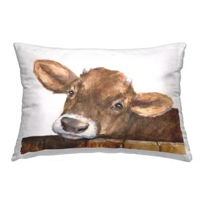 Stupell Industries Cattle Resting On Fence Decorative Printed Throw Pillow By Georgedyachenkoart In Brown