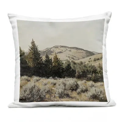 Stupell Industries Cedar Mountain View Outdoor Printed Pillow, Design By Petal Prints Design In Green