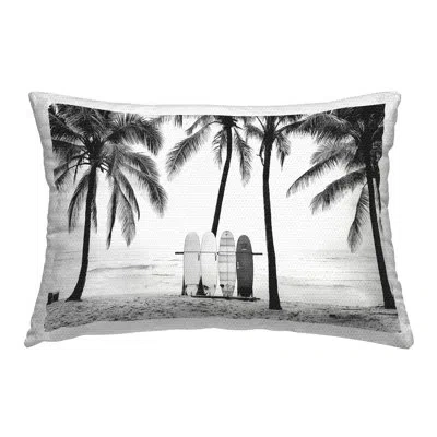 Stupell Industries Centered Surf Boards View Outdoor Printed Pillow By Sisi And Seb In Black