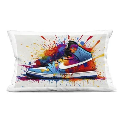 Stupell Industries Centric Sneaker Splash Decorative Printed Throw Pillow, Design By Creative Studio, 14 X 7 X 20 In Blue