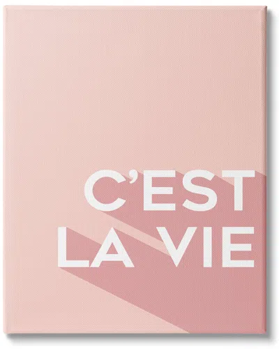 Stupell Industries C'est La Vie French Phrase Pink Pop Typography Stretched Canvas Wall Art By Anna