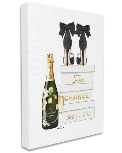 Stupell Industries Champagne Bubbly Black Heels Glam Shoe Boxes Stretched Canvas Wall Art By Amanda