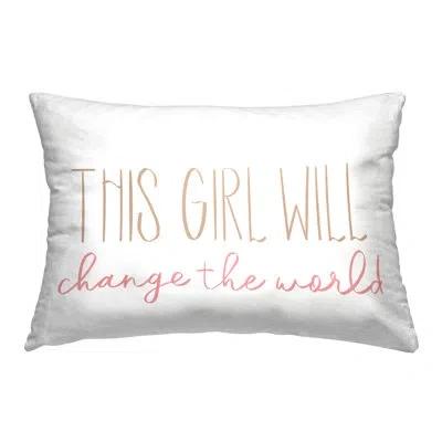 Stupell Industries Change The World Decorative Printed Throw Pillow Design By Sd Graphics Studio In White