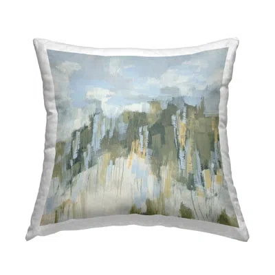 Stupell Industries Chaotic Landscape Distortion Decorative Printed Throw Pillow By June Erica Vess In Blue;white;green