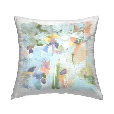 Stupell Industries Chaotic Pastel Arrangement Outdoor Printed Pillow By June Erica Vess In Blue
