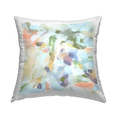 Stupell Industries Chaotic Pastel Impression Outdoor Printed Pillow By June Erica Vess In Blue
