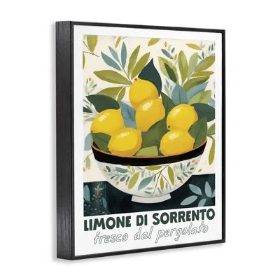 Stupell Industries Charming Bowl Of Lemons Framed Giclee, Design By Lux + Me Designs In Midnight Black Framed Giclee