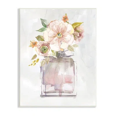 Stupell Industries Charming Cottage Florals In Fashion Fragrance Bottle By Carol Robinson - Painting On Canvas In Wall Plaque